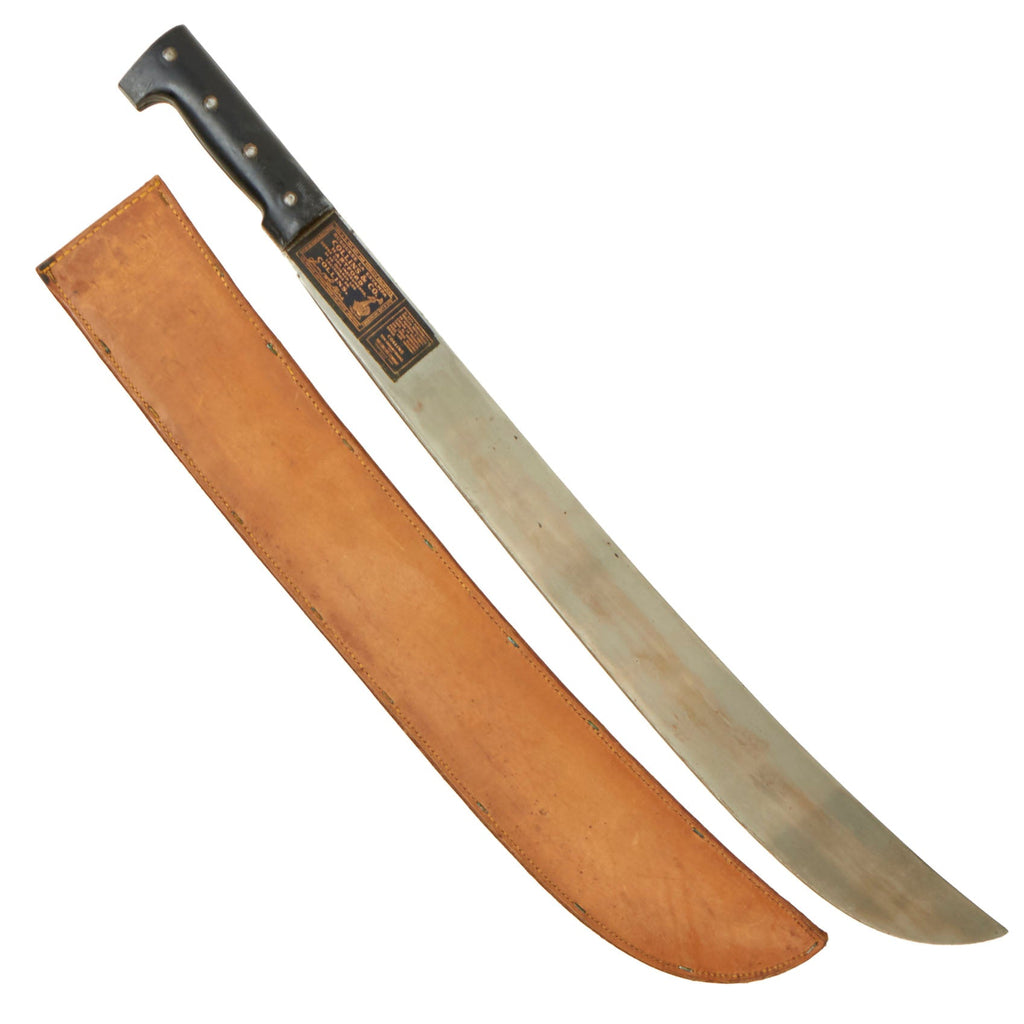 Original U.S. WWII Collins & Co Legitimus Model 128 Machete With Milwaukee Saddlery Co. 1942 Dated Scabbard Original Items