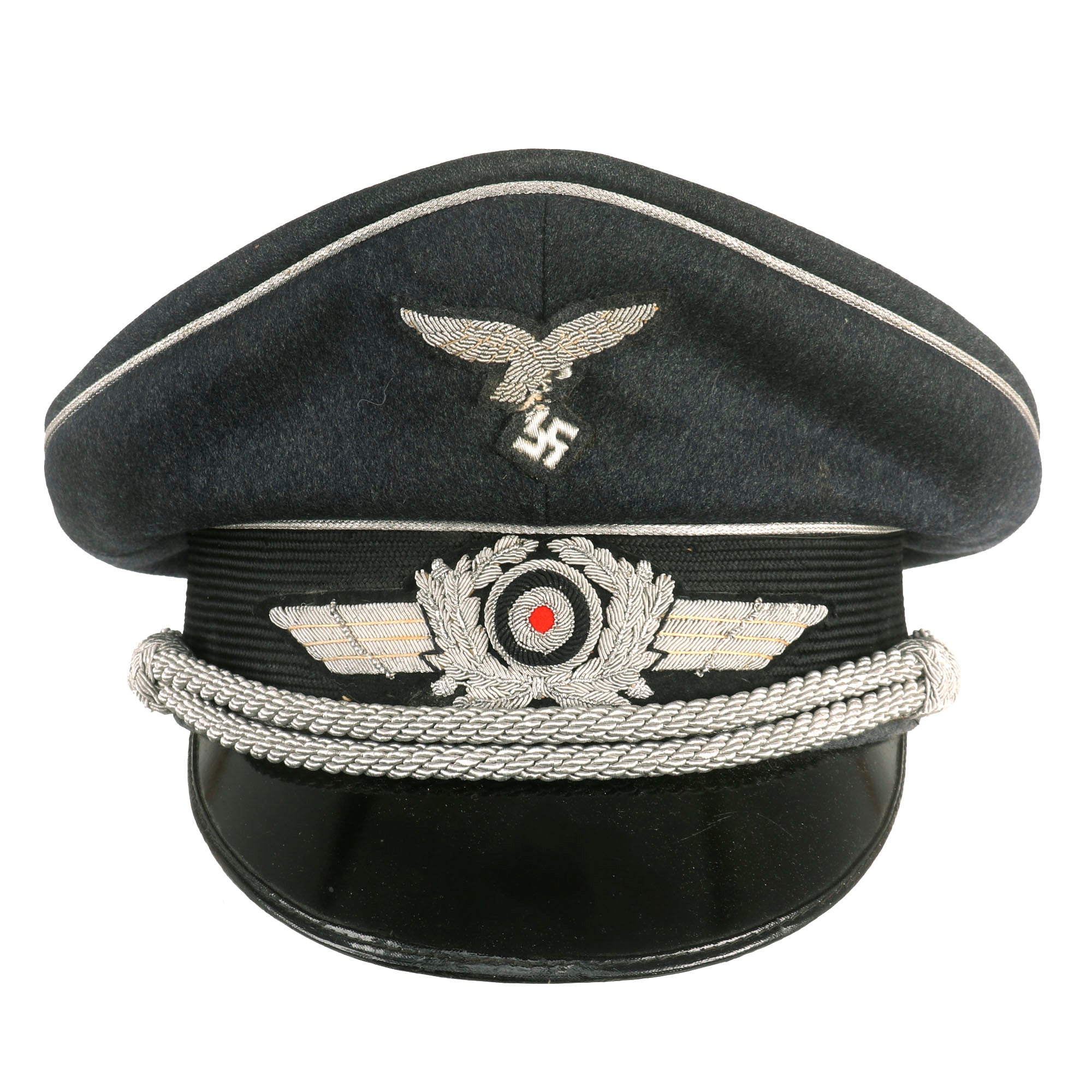 Original German WWII Luftwaffe Officer Schirmmütze Visor Crush Cap