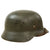 Original German WWII Luftwaffe M40 Single Decal Green Textured Camouflage Overpaint Steel Helmet with 58cm Liner and Chinstrap - EF66 Original Items