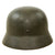 Original German WWII Luftwaffe M40 Single Decal Green Textured Camouflage Overpaint Steel Helmet with 58cm Liner and Chinstrap - EF66 Original Items