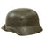 Original German WWII Luftwaffe M40 Single Decal Green Textured Camouflage Overpaint Steel Helmet with 58cm Liner and Chinstrap - EF66 Original Items