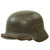 Original German WWII Luftwaffe M40 Single Decal Green Textured Camouflage Overpaint Steel Helmet with 58cm Liner and Chinstrap - EF66 Original Items