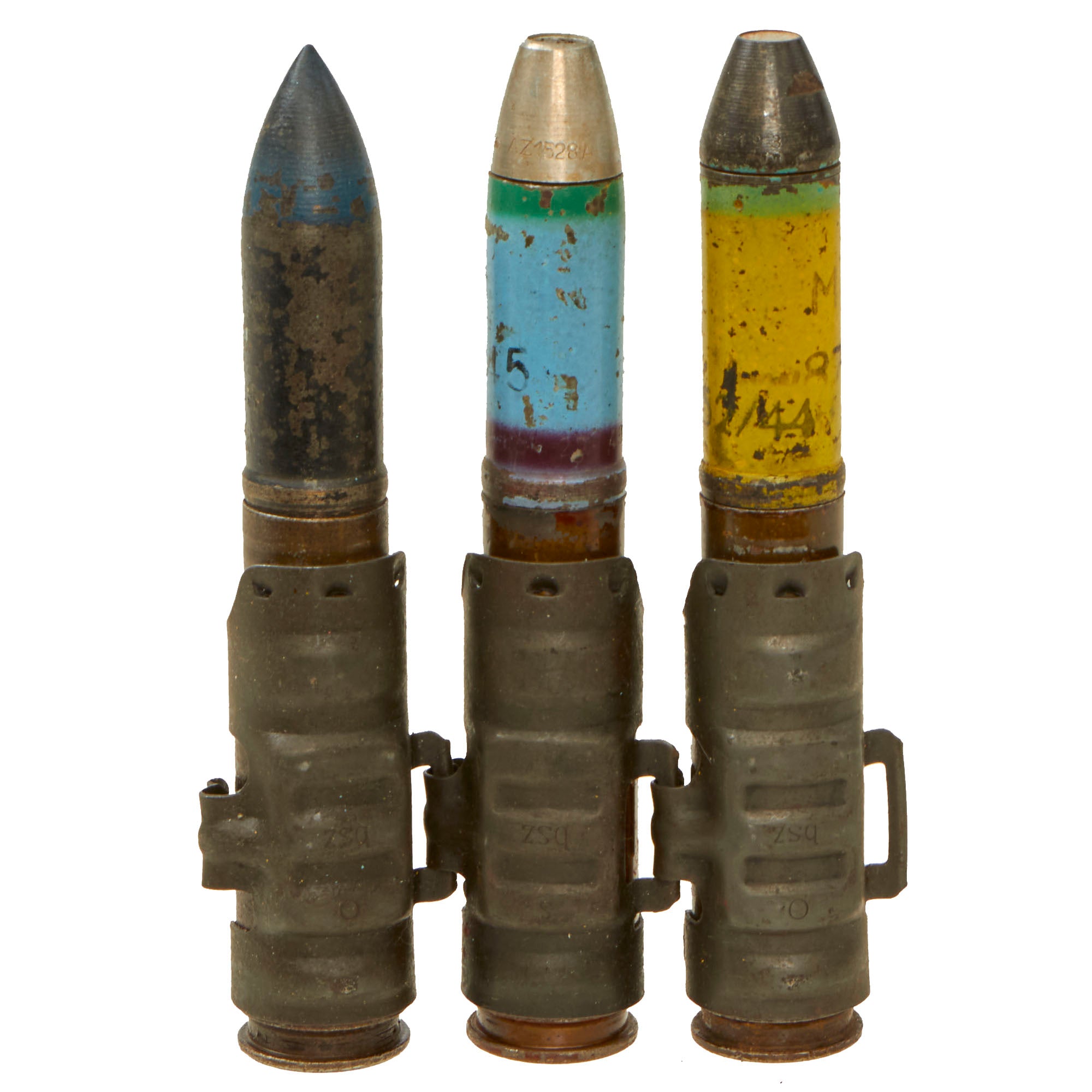 Original German WWII Set of 3 Inert 20mm MG 151 Aircraft Autocannon Ro ...