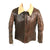 Original German WWII Luftwaffe Pilot's Brown Leather Flight Jacket with Shearling Collar Original Items
