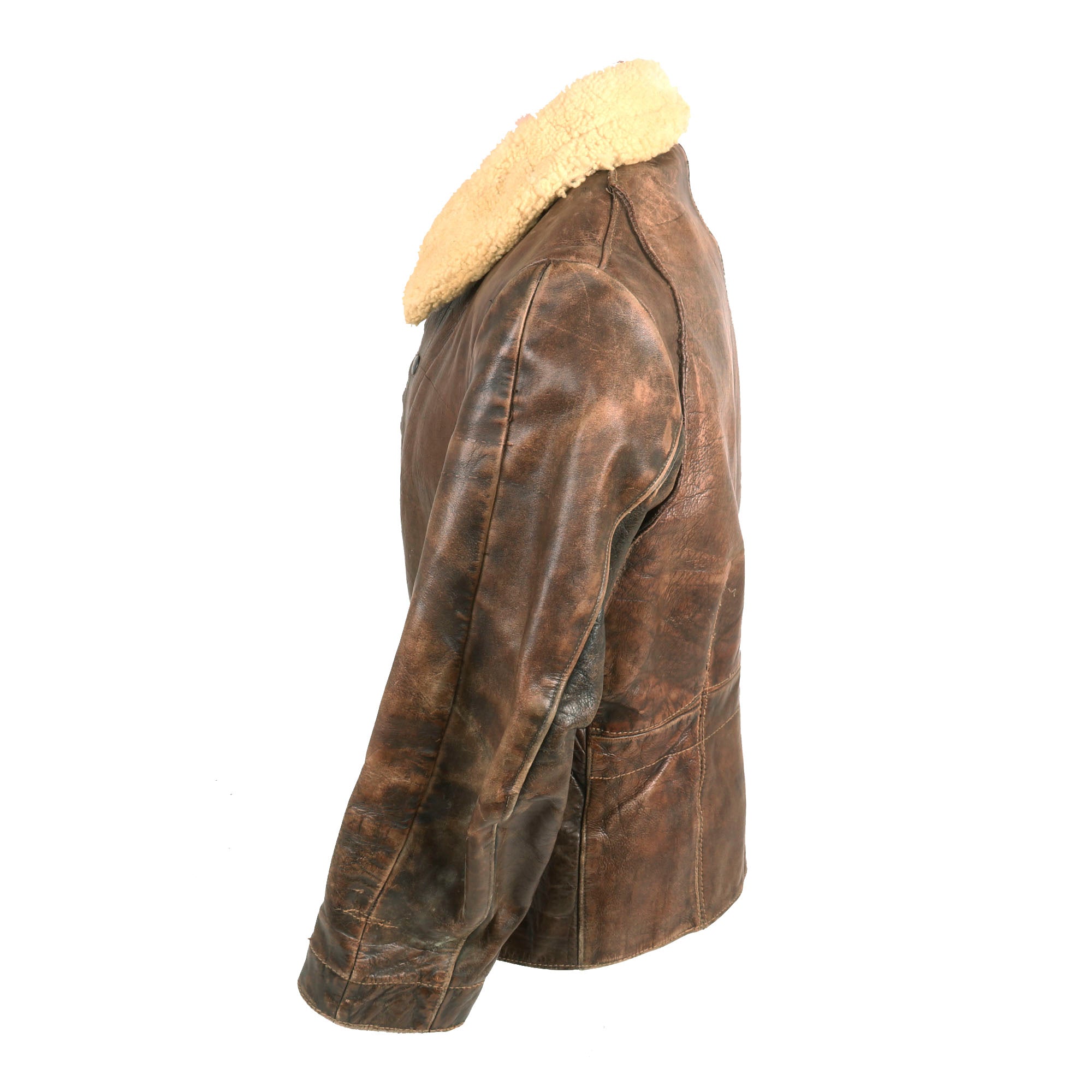 Original German WWII Luftwaffe Pilot's Brown Leather Flight Jacket wit ...