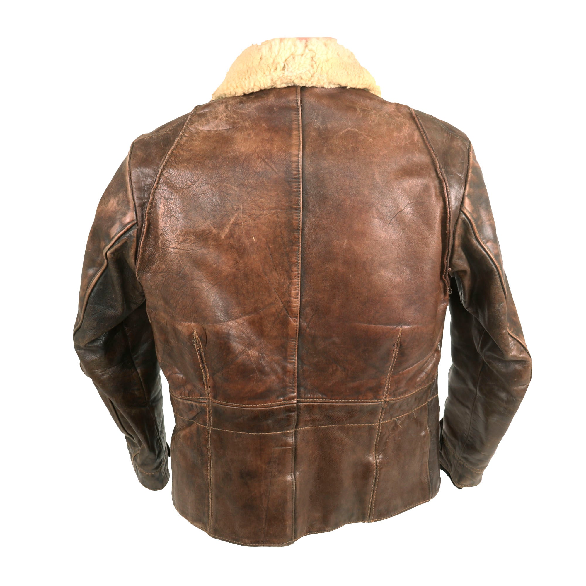 Original German WWII Luftwaffe Pilot's Brown Leather Flight Jacket wit ...