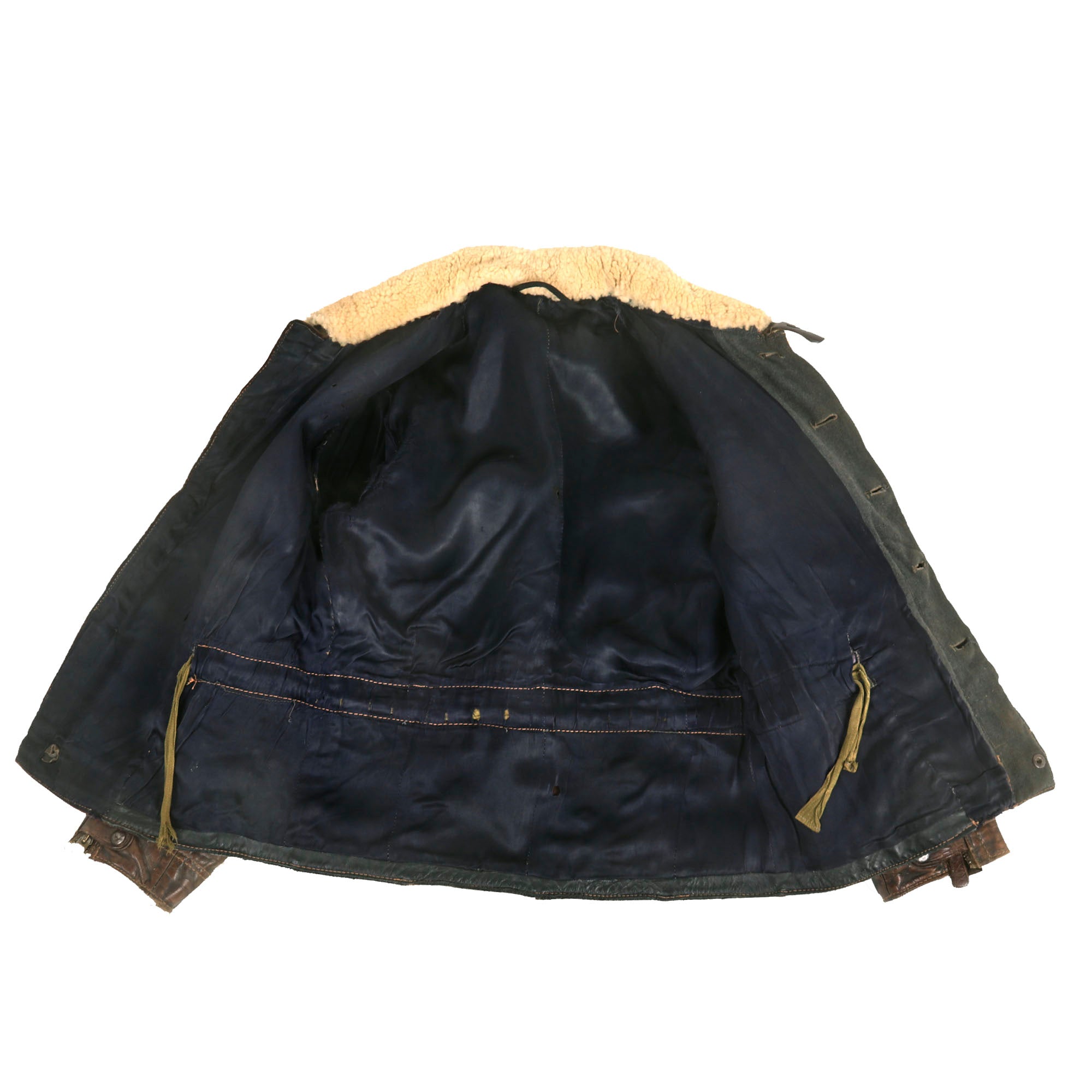 Original German WWII Luftwaffe Pilot's Brown Leather Flight Jacket wit ...