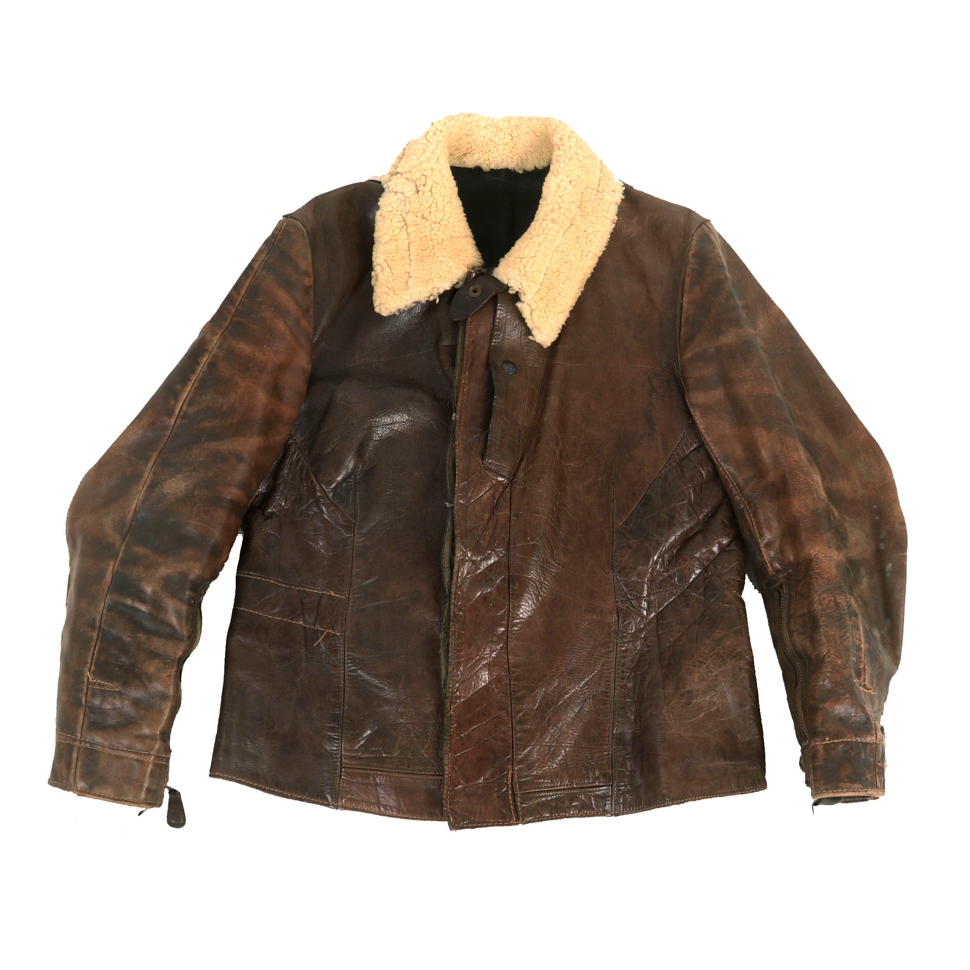 Original German WWII Luftwaffe Pilot's Brown Leather Flight Jacket wit ...