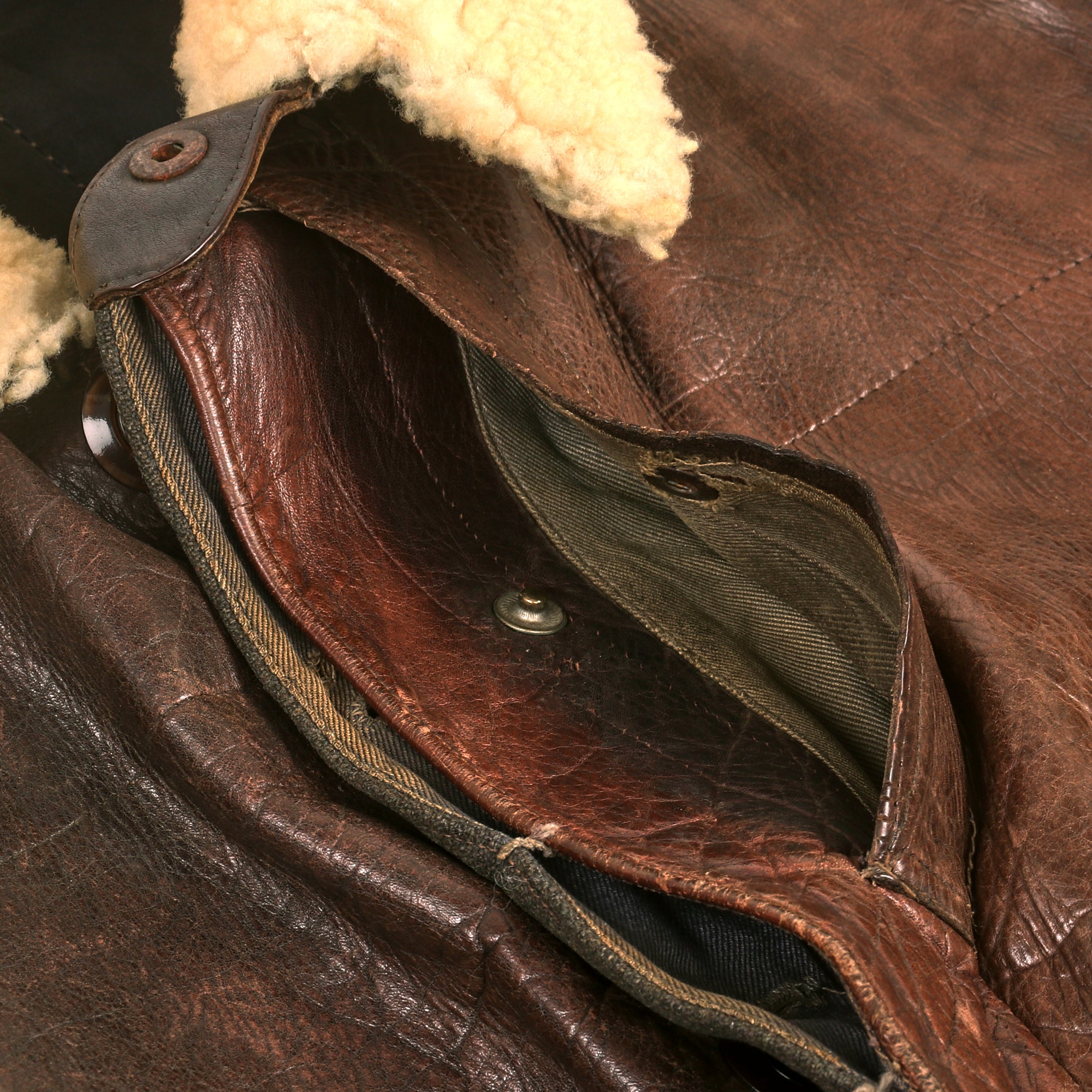 Original German WWII Luftwaffe Pilot's Brown Leather Flight Jacket wit ...
