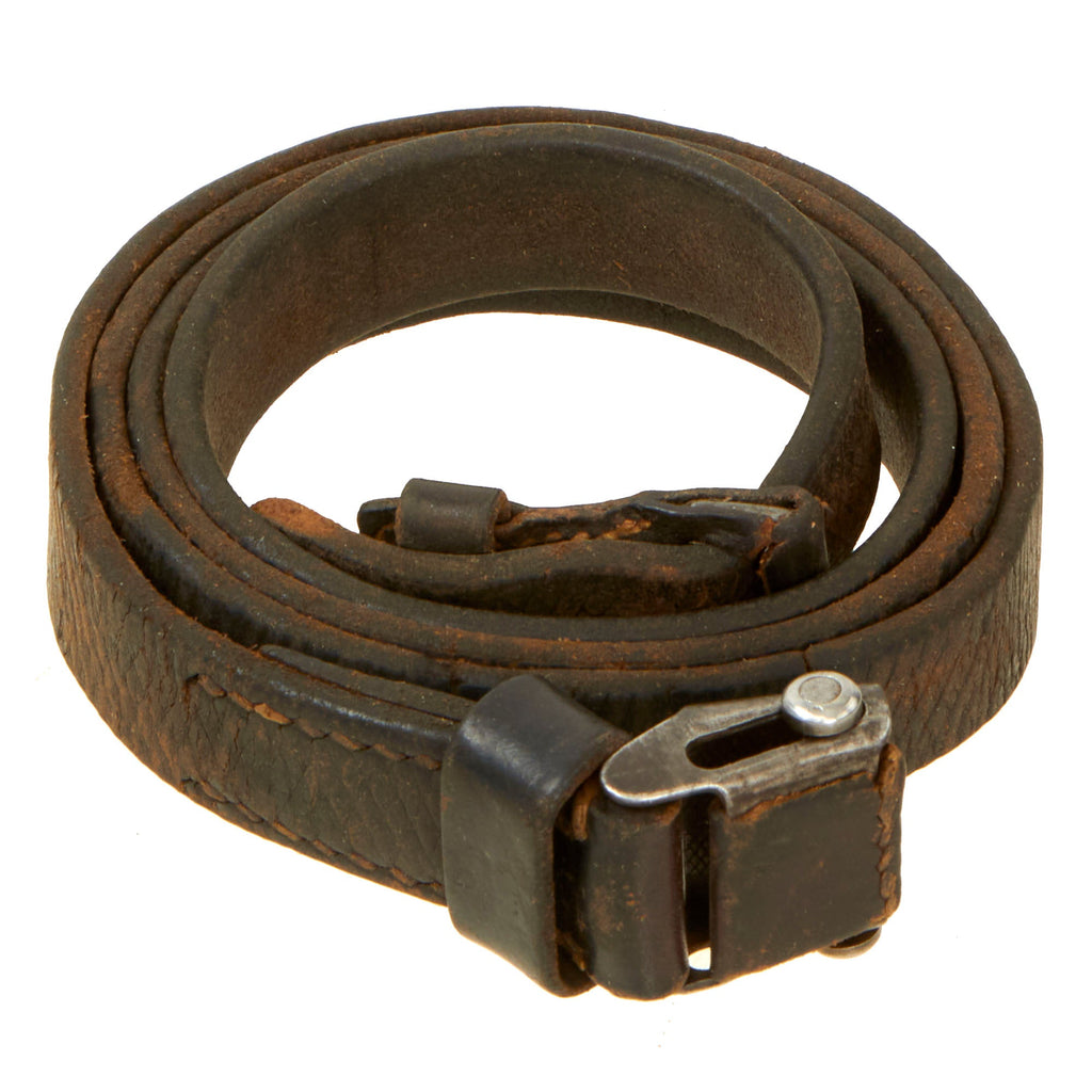 Original German WWII Karabiner 98 K98k Leather Sling with Buckle - Dated 1937 Original Items