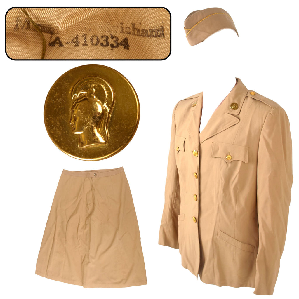 Original U.S. WWII Named Women’s Army Corps Uniform with Skirt & Overseas Cap - Mamie D. Grisham