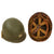 Original U.S. WWII Officer’s M1 Schlueter Front Seam Helmet with 4th Infantry Division Marked CAPAC Liner & Captain’s Bars Original Items