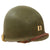 Original U.S. WWII Officer’s M1 Schlueter Front Seam Helmet with 4th Infantry Division Marked CAPAC Liner & Captain’s Bars Original Items