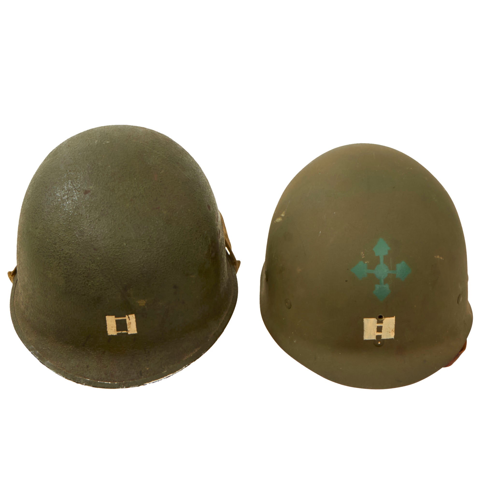 captain icon h on us soldier ww2 helmet Original U.S. WWII Officer's M1 Schlueter Front Seam Helmet with 4th I – International Military Antiques