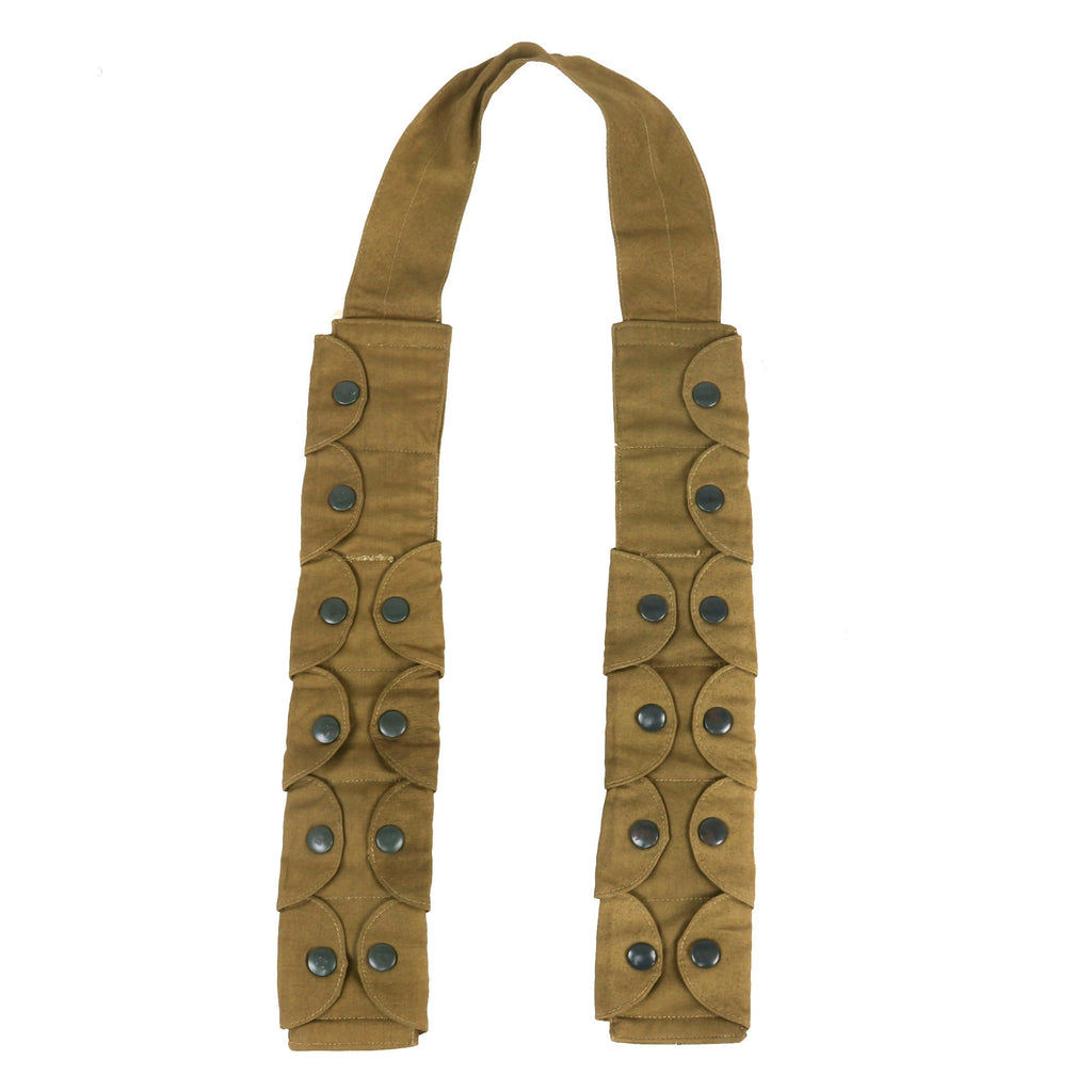 Original Rare German WWII 1944 Dated Luftwaffe Tan Fallschirmjäger Paratrooper Ammo Bandolier - RBNr. Marked Original Items