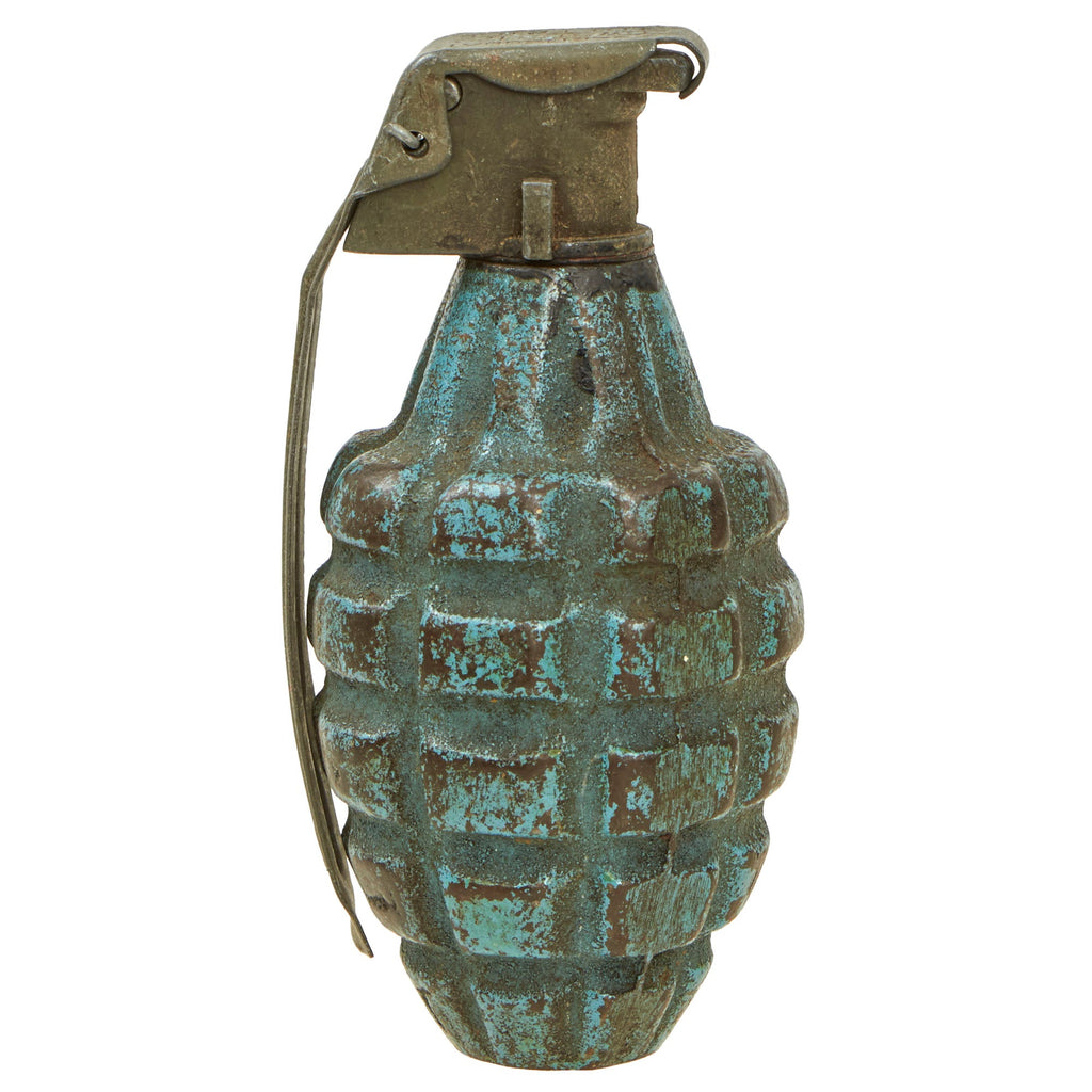 Original U.S. WWII MkII M21 Inert Practice Pineapple Fragmentation Hand Grenade with M200A1 Fuze Original Items