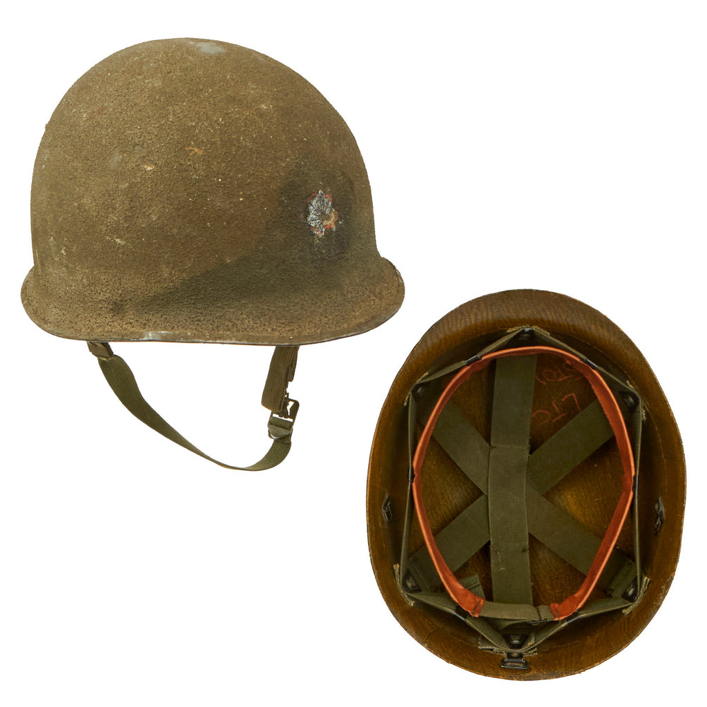 Original U.S. Vietnam War M1 Helmet with Lt. Colonel Insignia & Named Liner - LTC Stout Original Items