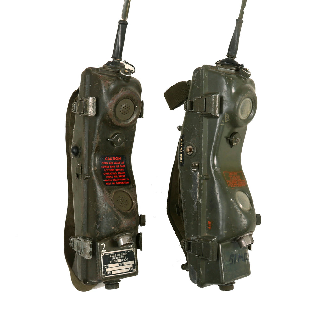 Original U.S. Vietnam War Era RT-196/PRC-6 Radio Receiver Transmitter Walkie Talkie Set of 2 Original Items