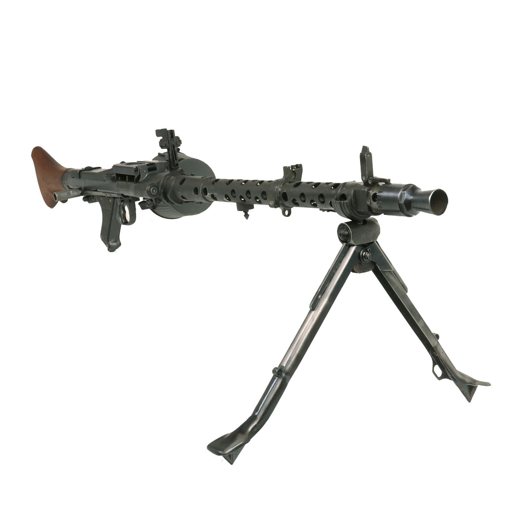 Original German WWII MG 34 Display Machine Gun by Waffenwerke Brünn with Basket Belt Carrier - dated 1945 Original Items