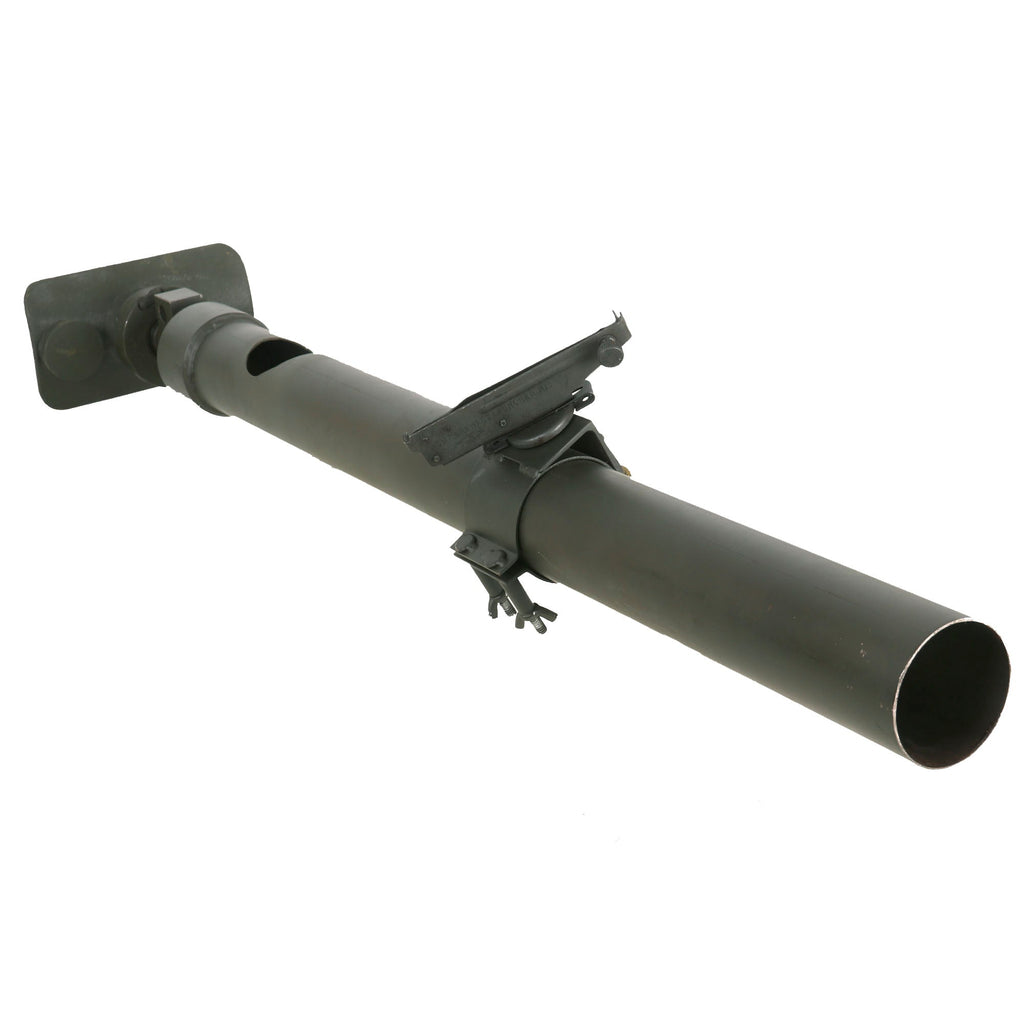 Original WWII British Inert 2 Inch Mortar Baseplate with Replica Tube & U.S. M15 Grenade Sight Original Items