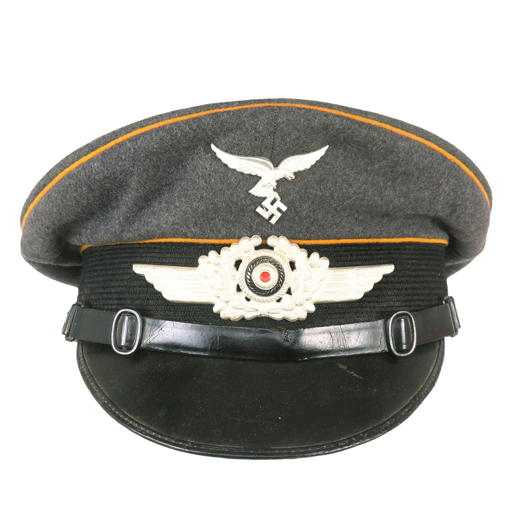 Original German WWII Luftwaffe Flight Branch 1937 Dated EM/NCO Schirmmütze Visor Crush Cap by Emil Schebeler - Size 56cm Original Items