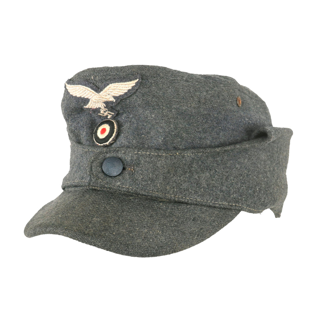 Original German WWII Service Used 1943 Dated Luftwaffe M43 Einheitsmütze Field Cap with RBNr. - Size 58 Original Items