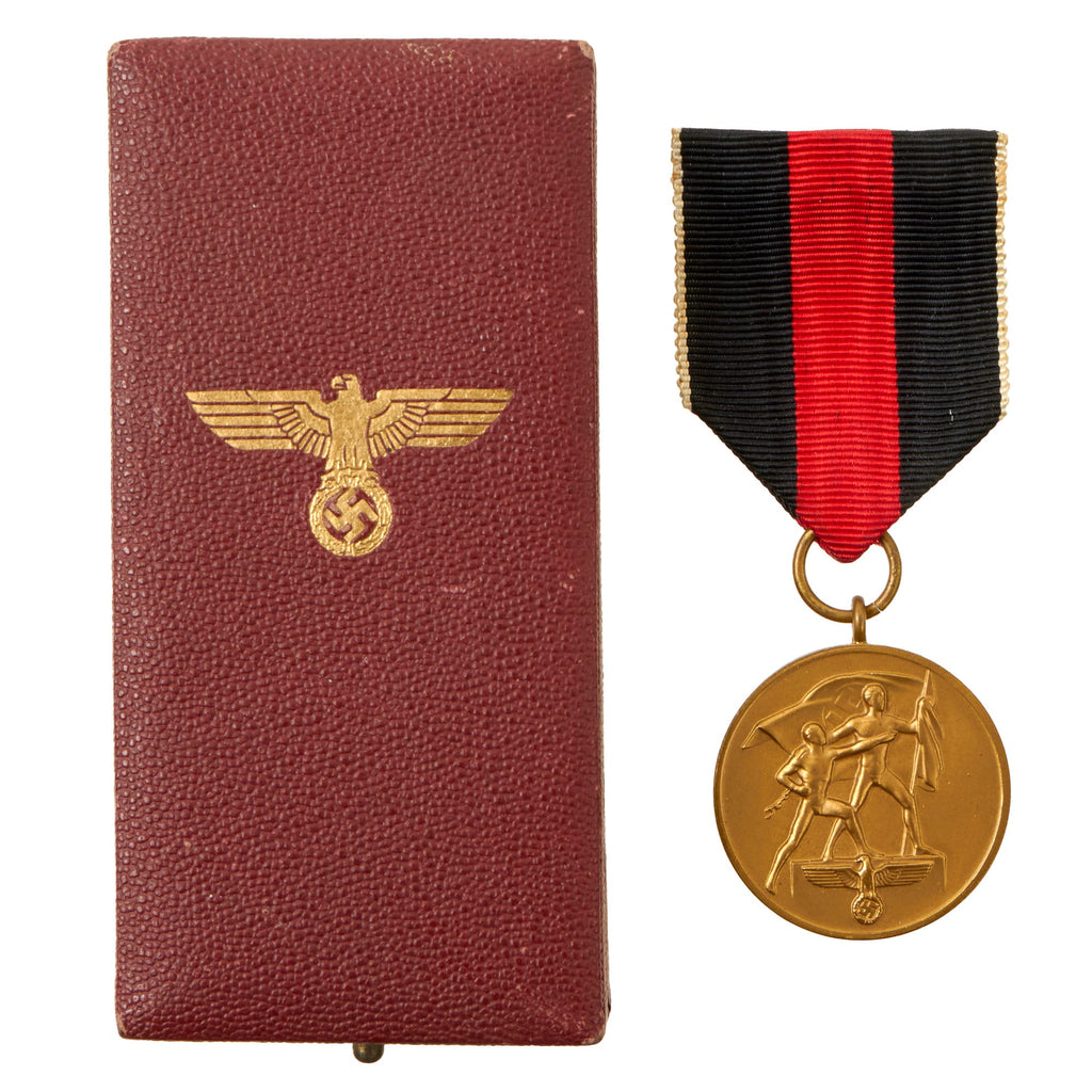 Original German WWII Cased 1 October 1938 Commemorative Sudetenland and Czech Conquest Medal Original Items