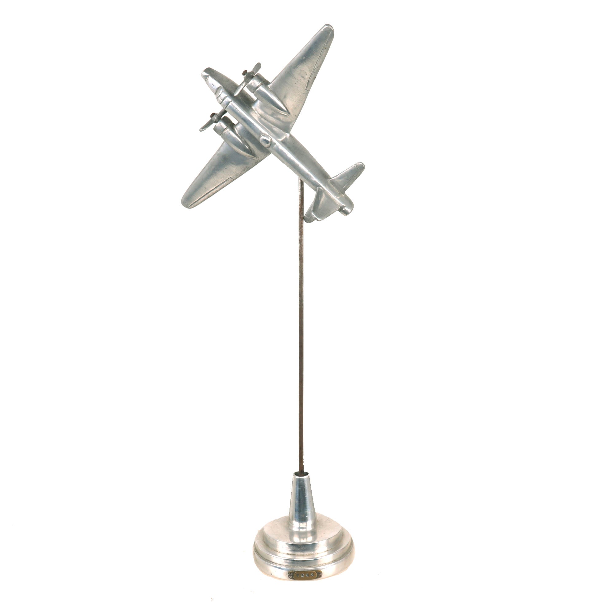 Original U.S. WWII Floating B24 Bomber Trench Art Stand - Dated
