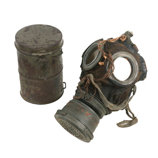 Original Imperial German WWI M1917 Ledermaske Gas Mask with Can Original Items
