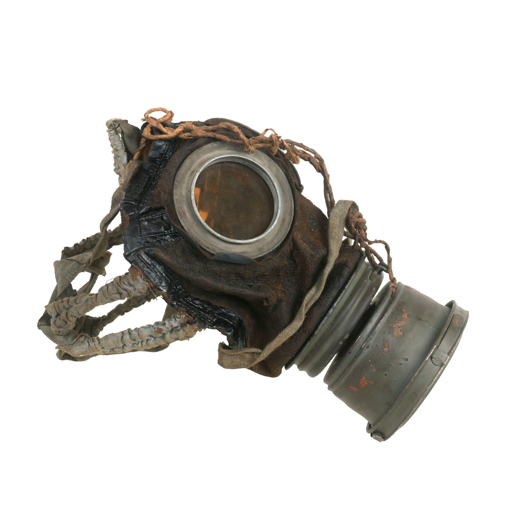Mask Aitems Original Imperial German WWI M1917 Ledermaske Gas Mask with Can ...