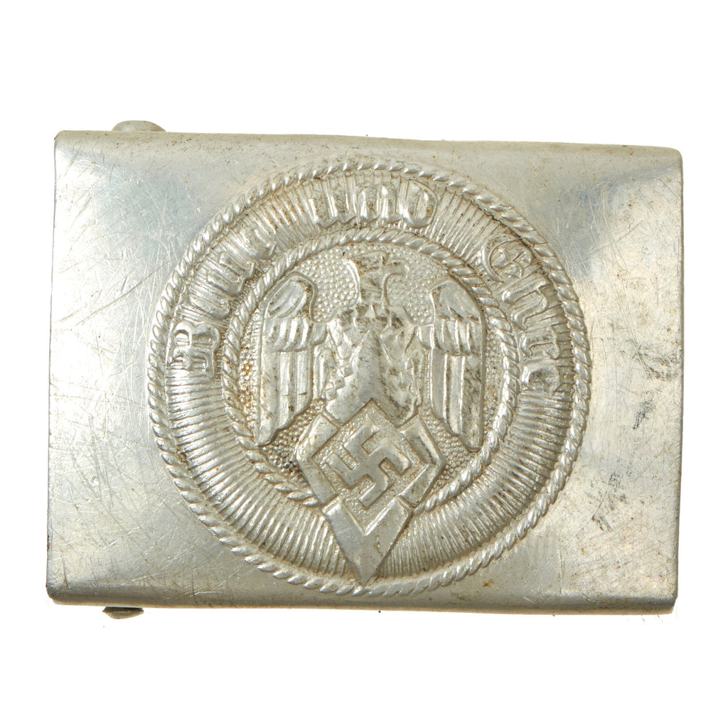 Original German WWII HJ Aluminum Belt Buckle by Paul Cramer & Co. of Lüdenscheid - M4/44 Original Items