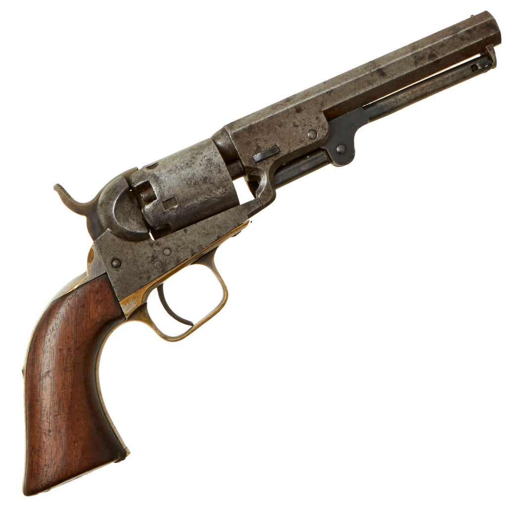 Original U.S. Civil War Colt M1849 Pocket Percussion Revolver with 5" Barrel and Partial Cylinder Scene made in 1859 - Matching Serial 154462 Original Items