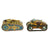 Original U.S. WWII Era Tin Lithographed Mechanical Toy Tanks by Louis Marx & Co With Popout Rifleman - Lot of 2 Original Items