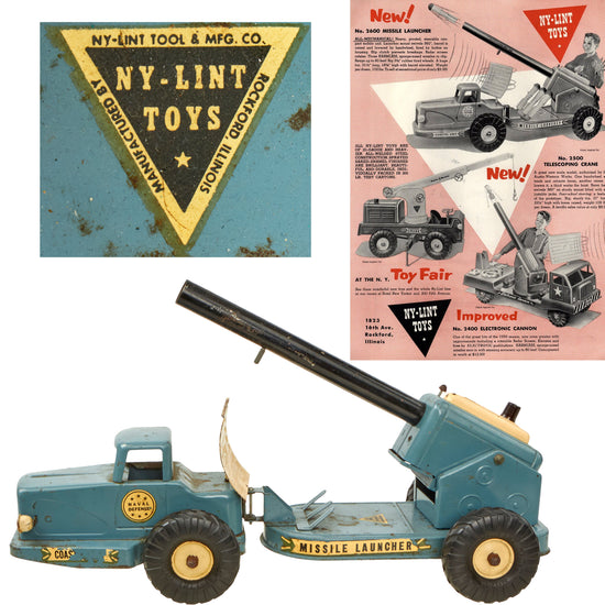 Original U.S. 1950’s Missile Launcher Naval Defense Toy Truck - Manufactured by NY-Lint Toys Original Items