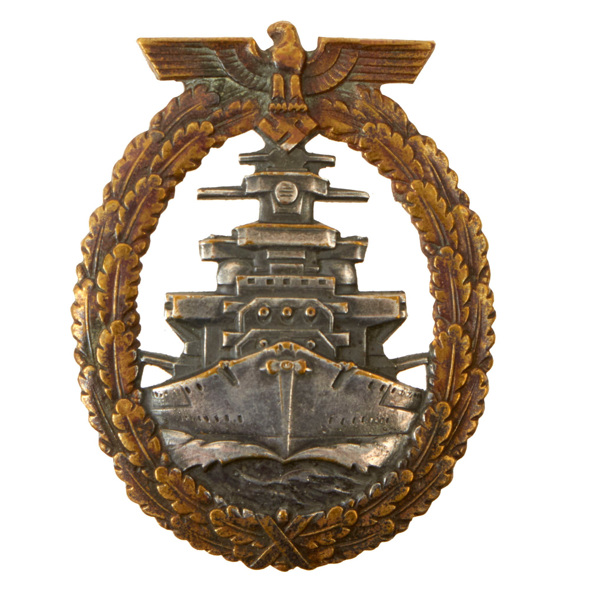 Original German WWII Ear War Tombak High Seas Fleet Badge by C