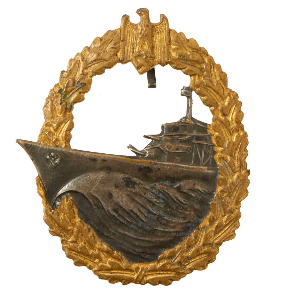 Original German WWII Kriegsmarine Destroyer War Badge - Unmarked Original Items