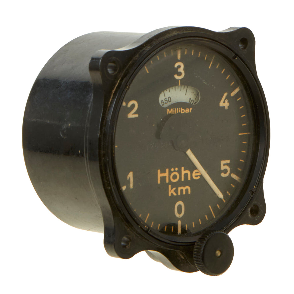 Original German WWII Luftwaffe Junkers Ju 52 Aircraft 0-6km Altimeter 17b by J.C. Eckardt A.G. - Fl. 22316-6 Original Items
