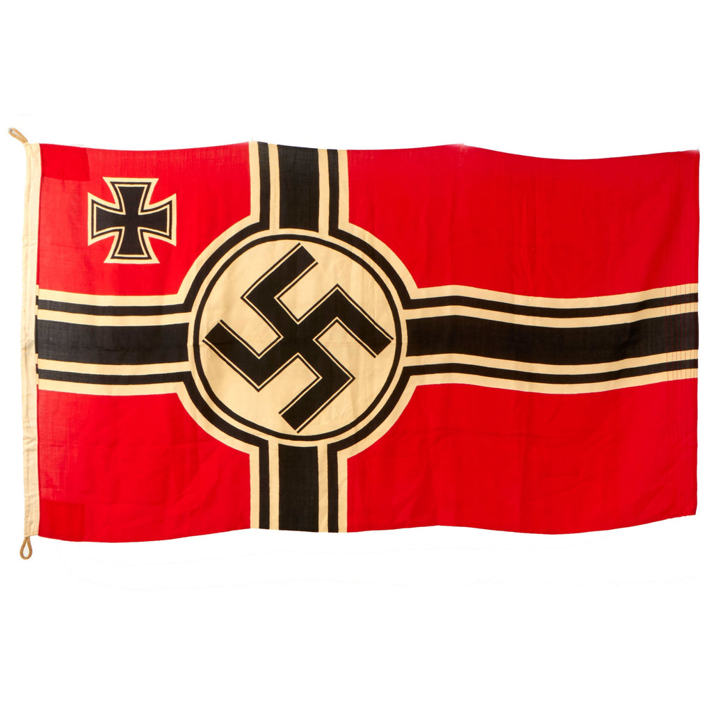 Original German WWII 100cm x 170cm National Battle Flag - Faded Markings - Reichskriegsflagge Original Items