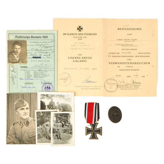 Original German WWII Award, Document & Photo Set of Brothers Adolf & Walter Tepper - Both in Waffen SS Panzer Divisions Original Items