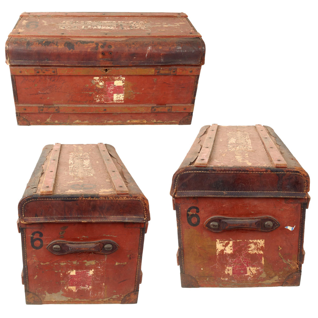 Original Imperial Japanese WWII Medical Kit Trunk with U.S. Capture Sendhome Markings Original Items