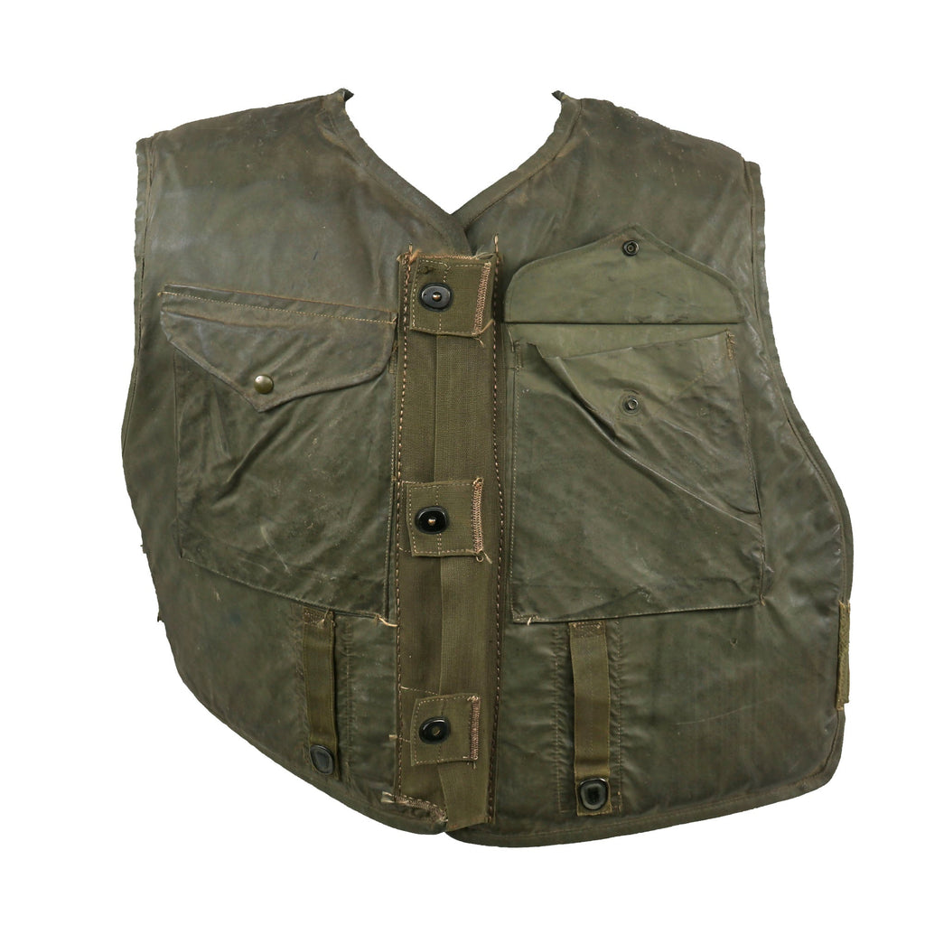 Original U.S. Korean War Experimental T-52-1 Body Armor Vest Nylon with Snaps Original Items