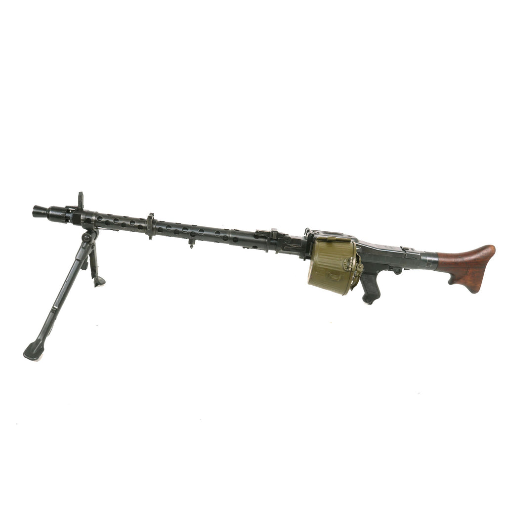 Original German WWII MG 34 Display Machine Gun by Waffenwerke Brünn with Belt Drum and Internal Components Original Items