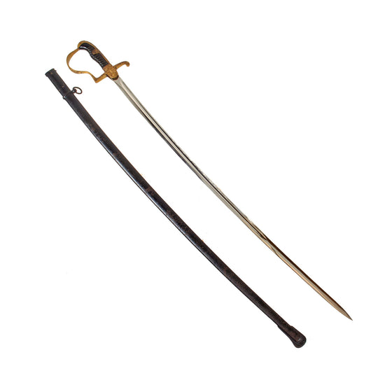 Original German WWII Army Officer Emil Voos Pattern Dove Head Sword with Steel Scabbard Original Items