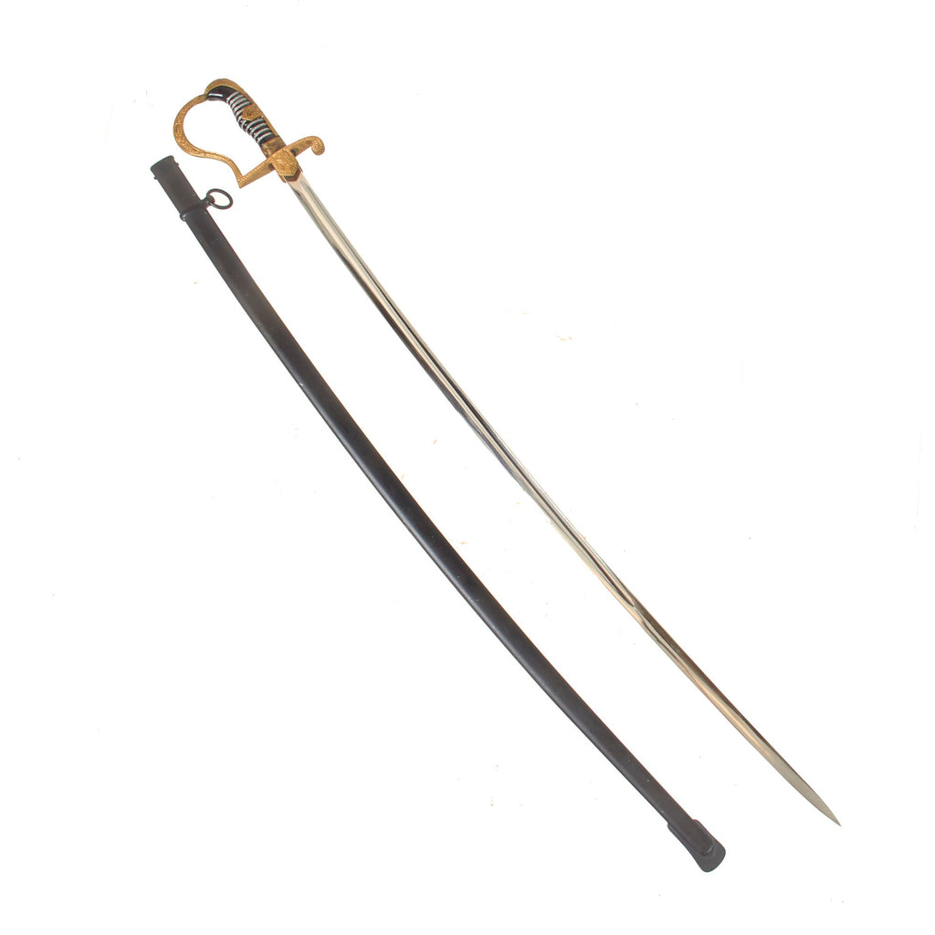 Original German WWII Rare Field Marshal Derfflinger Pattern Dove Head Army Officer Sword by Carl Eickhorn with Steel Scabbard Original Items