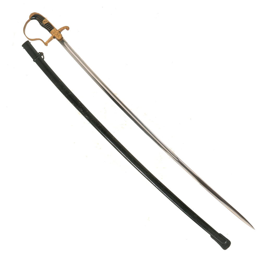 Original Rare German WWII Early Dove Head Cavalry Officers Sword by Carl Eickhorn with Scabbard Original Items