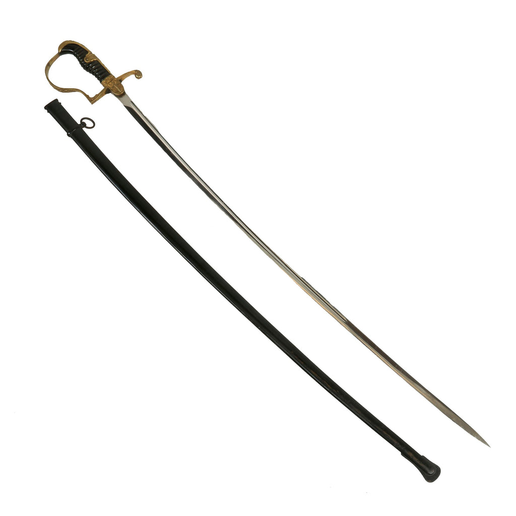 Original German WWII Scarce Army Officer Nr. 7 Dove Head Sword by F. W. Höller with Monogram and Steel Scabbard Original Items
