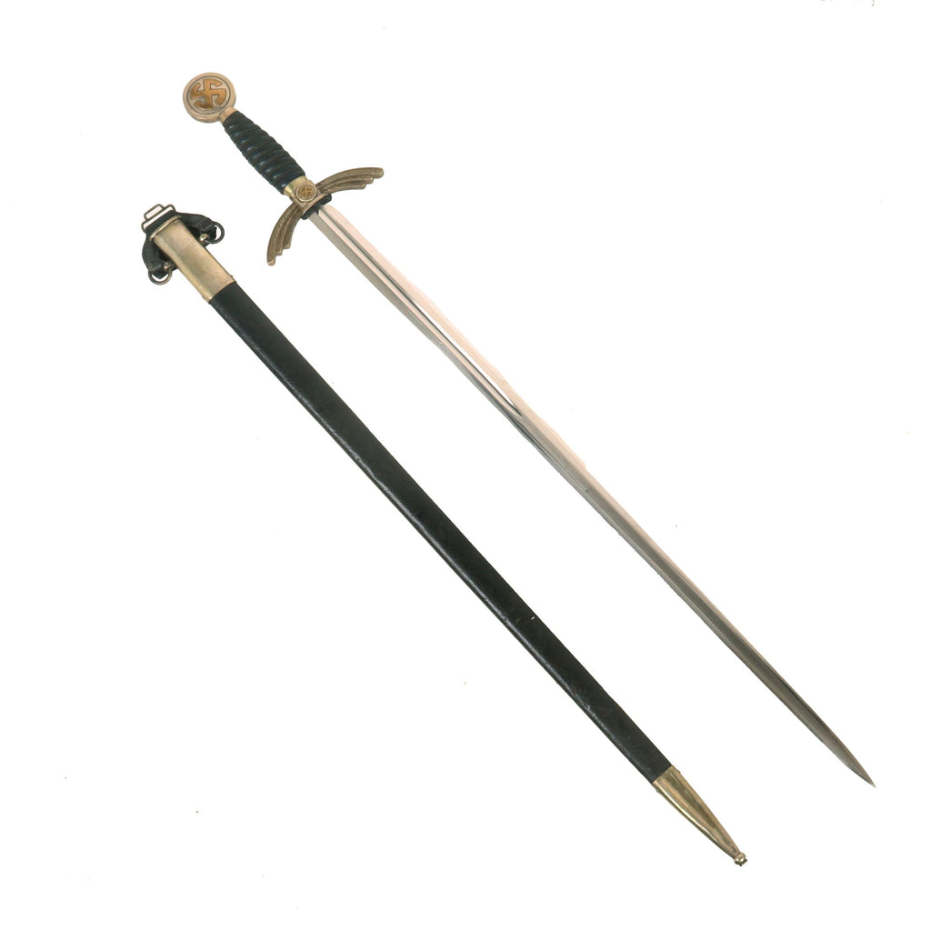 Original German WWII Early Luftwaffe Officer Sword by E. & F. Hörster with Waffen Mark - Nickel Plated Blade and Scabbard Original Items