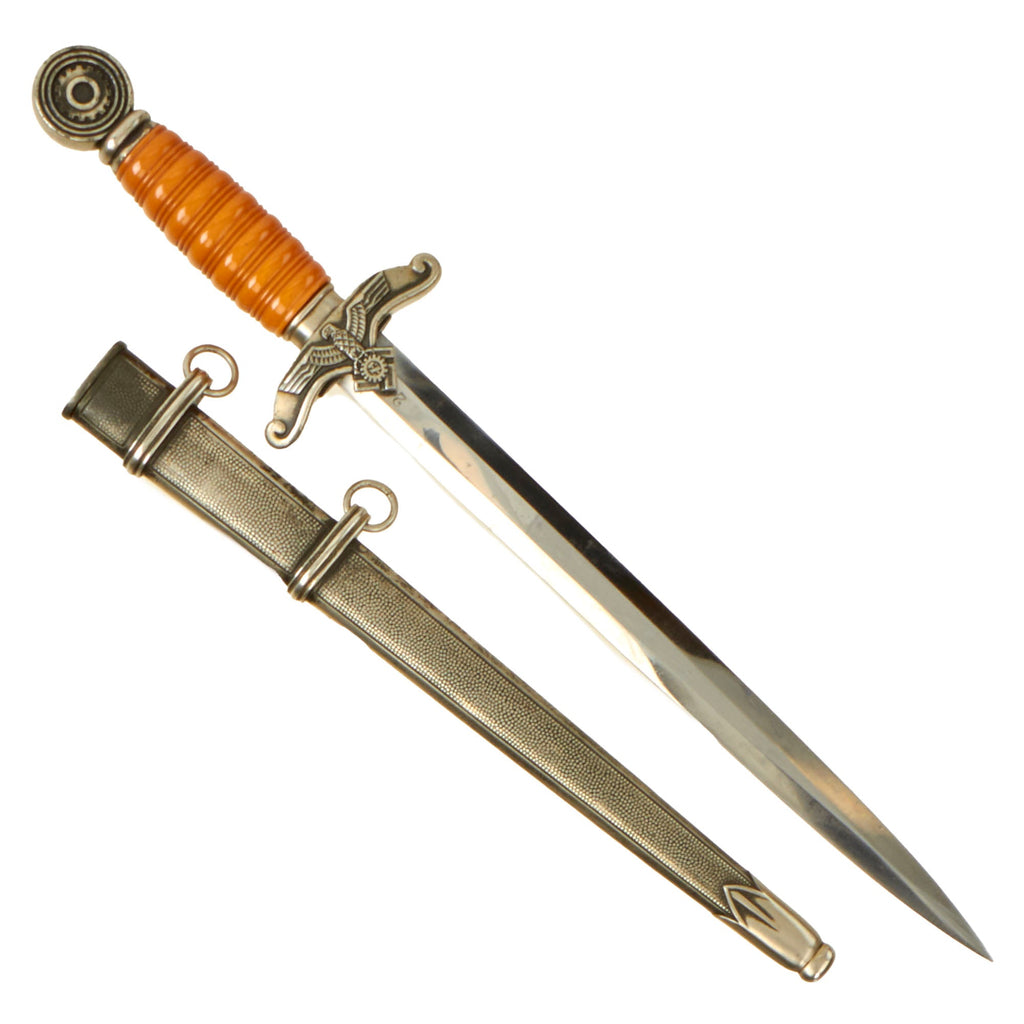 Original Rare German WWII TeNo Technical Emergency Corps Officers Dagger by Carl Eickhorn with Scabbard - Matching Serial 2654 Original Items