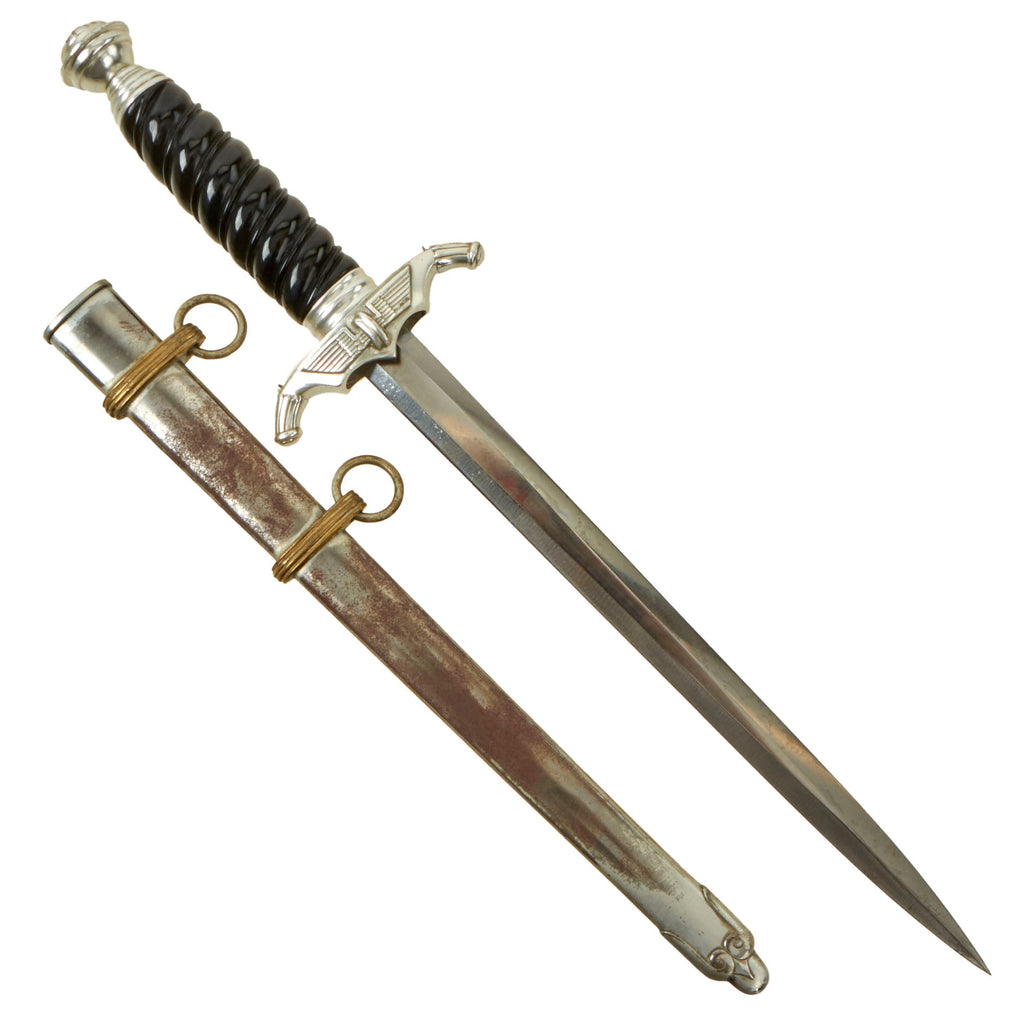 Original WWII German 2nd Model Bahnschutz Railway Service Dagger by Carl Eickhorn of Solingen with Scabbard Original Items
