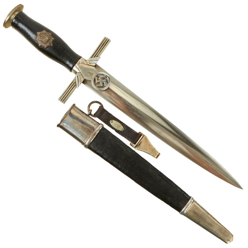 Original Rare German WWII 1st Model RLB Leader's Dagger by Paul Weyersberg with Scabbard and Hanger Original Items